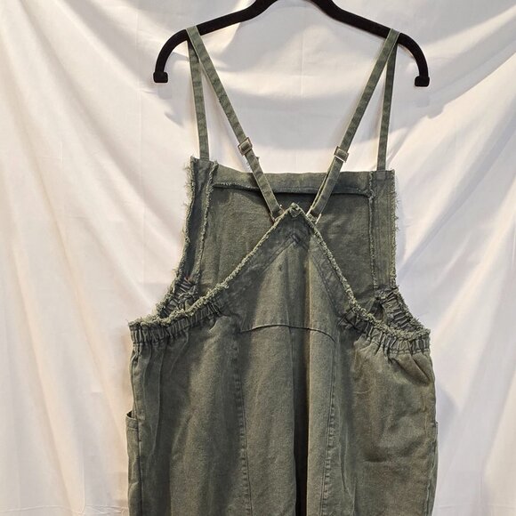 NWT Polygram Overall Pants Green Size 1X Elastic Waist Pockets Comfy - Picture 6 of 9